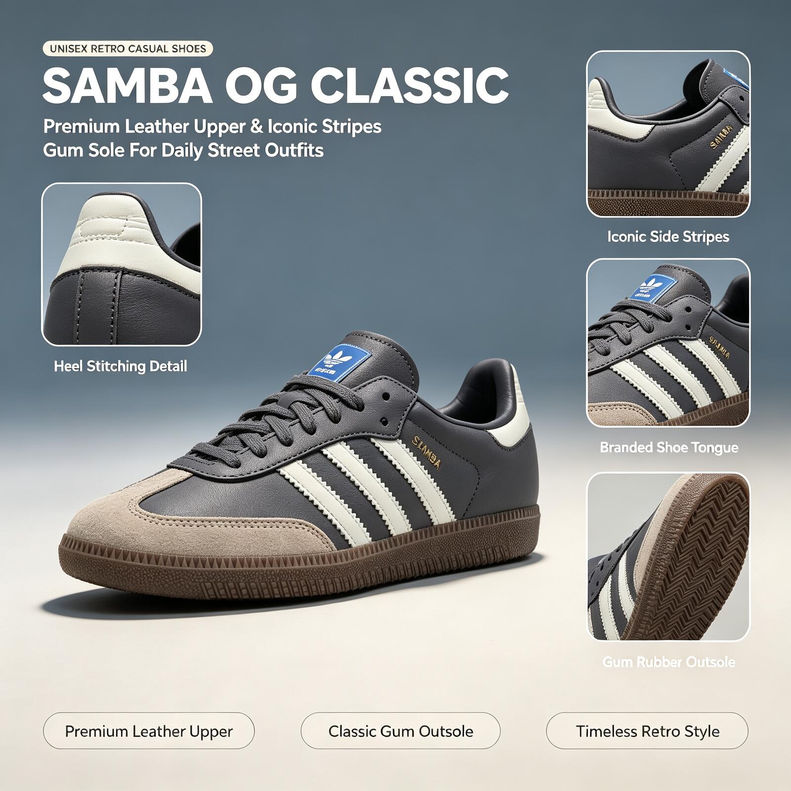 Adidas Shoes Samba - Scarpe da Skateboard Originali Adidas SAMBA