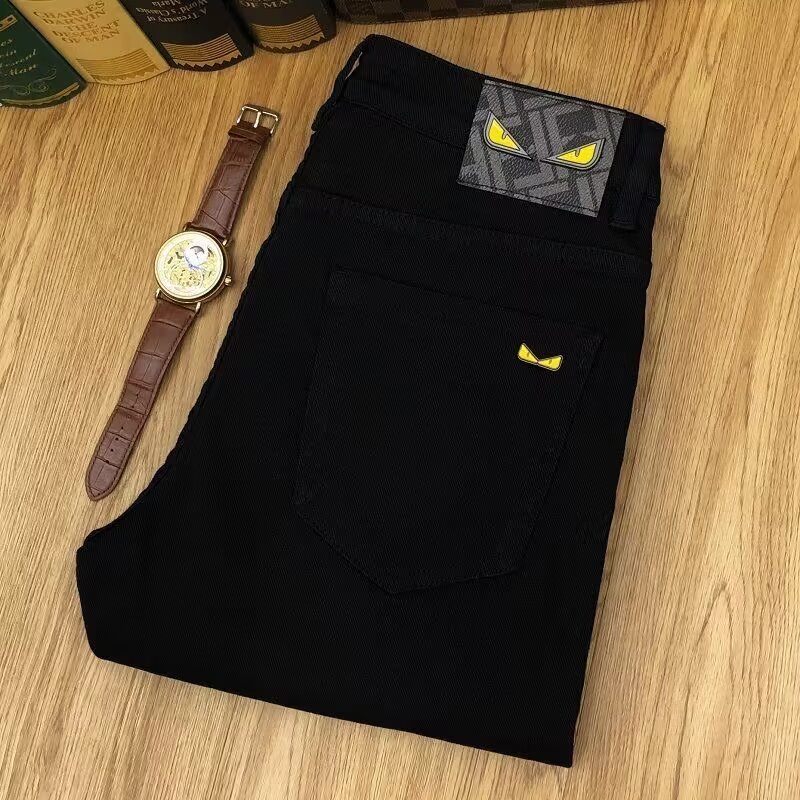 Men'S Shoes With Jeans - Jeans neri da uomo di fascia